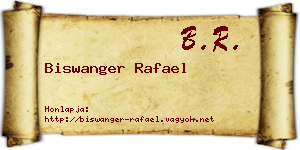 Biswanger Rafael névjegykártya